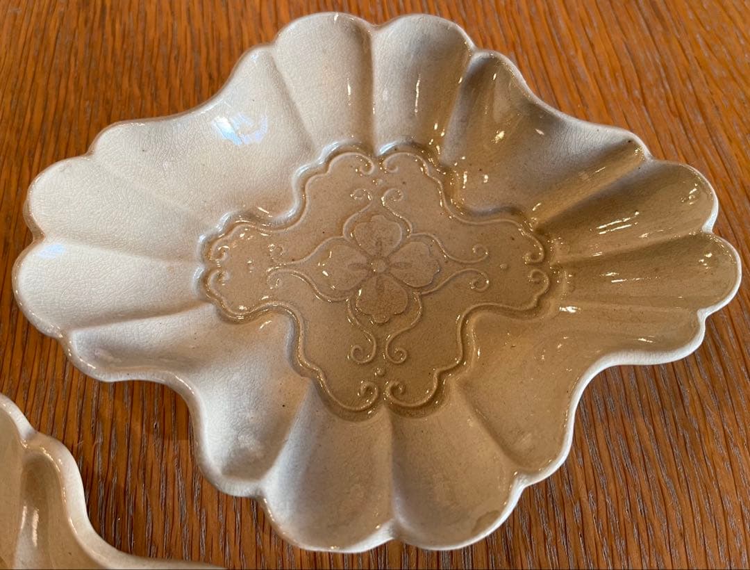 古瀬戸 御深井焼 菊皿 輪花皿 【5客】