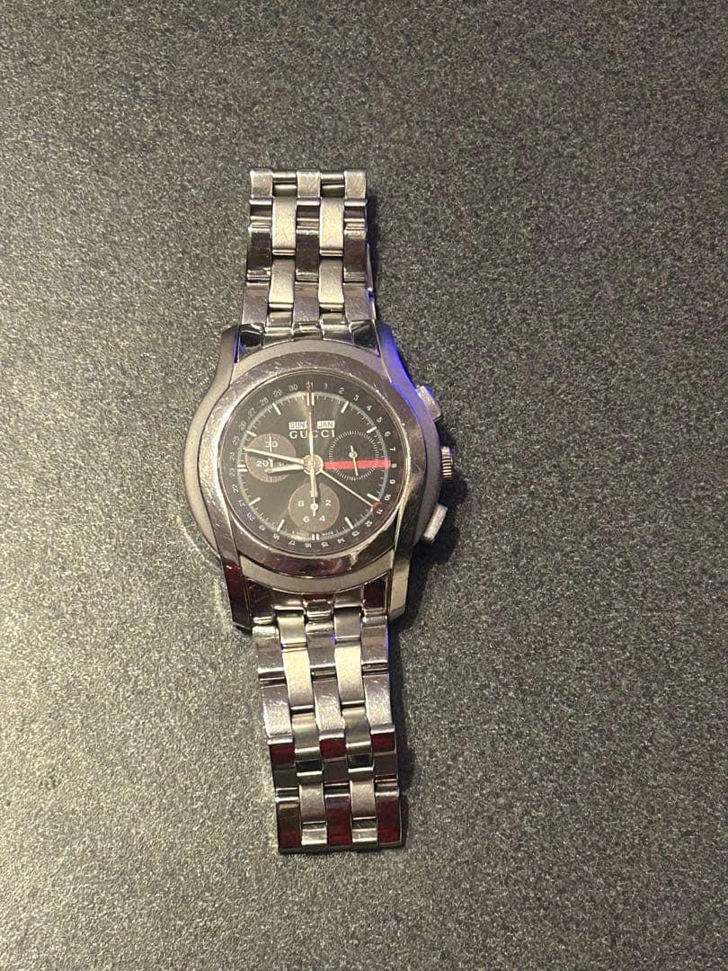 さ*)様 GUCCI 5500 CHRONO クロノグラフ 腕時計 グッチ シル