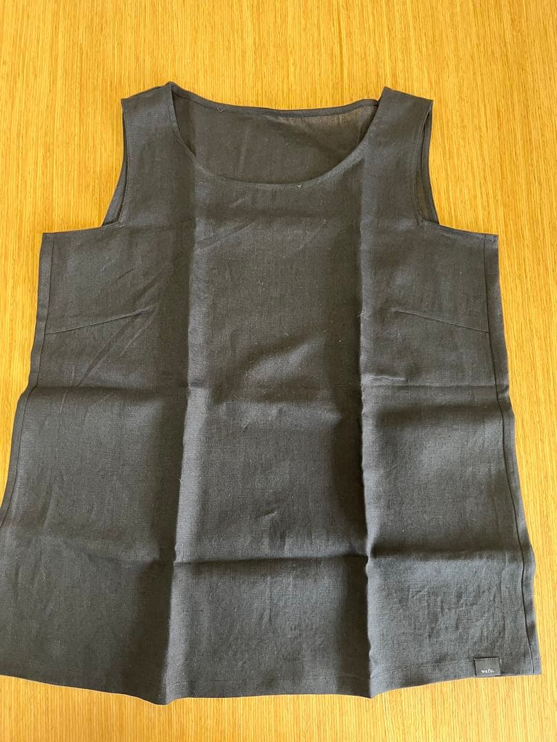 wafu. リネンタンクトップ　よしタンクNEO ／ 黒色 p005d-bck1