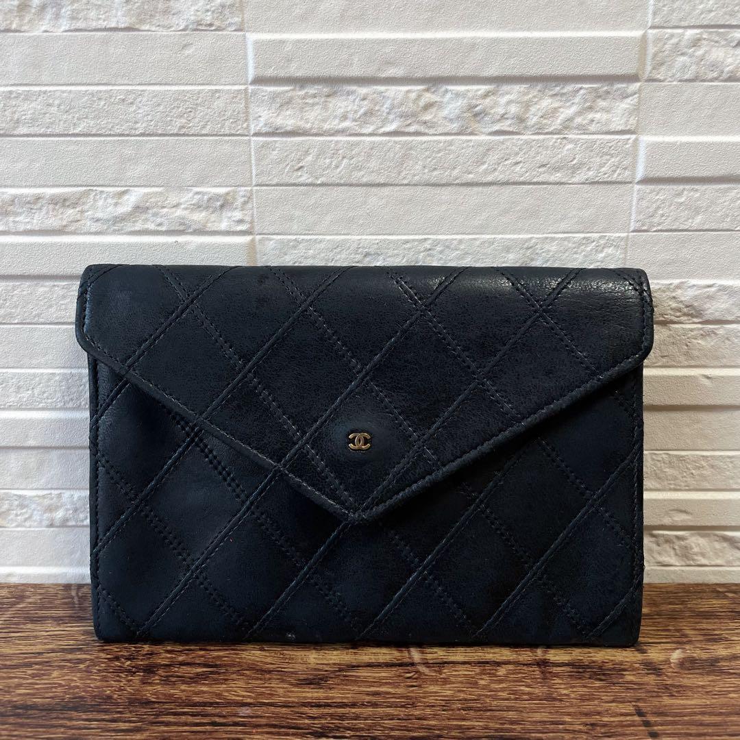 シャネル マトラッセ レザー 財布 ケース カードケース ビコローレ