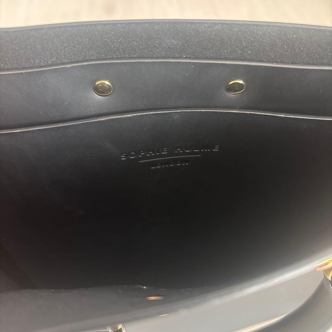 SOPHIE HULME 黒 レザーハンドバッグ ストラップ付き