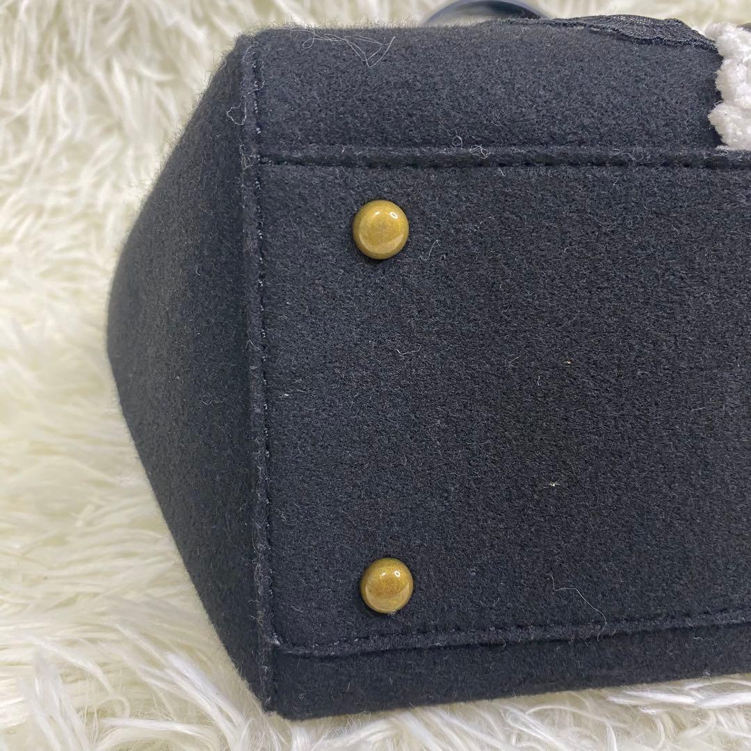 【★銀猫★】ANNA SUI 2way ハンド ショルダーバッグ ブラック