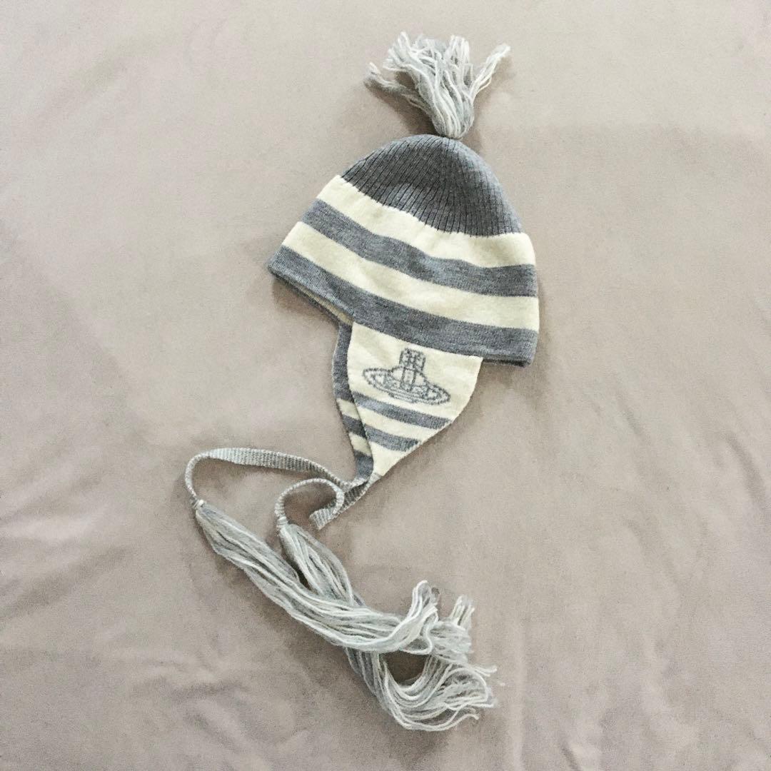 vivienne westwood ORB フラップ付ワッチ ニット帽 グレー