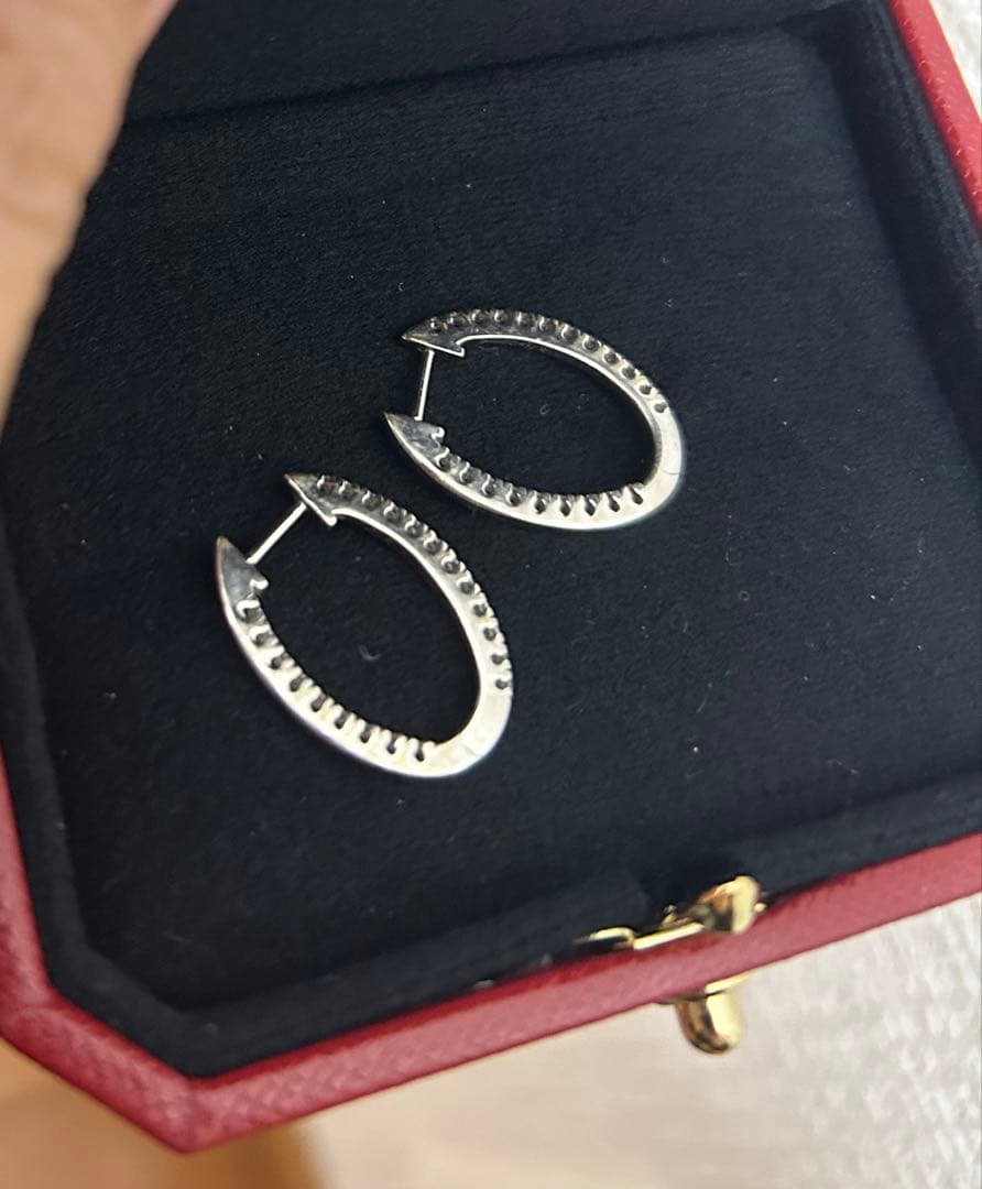 ポンテヴェキオダイヤモンドフープピアス0.42カリーナ