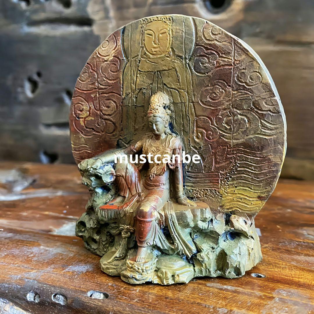 仏教美術 仏像 水月観音像 茶台 茶室 文机 仏堂 装飾品 工芸品 置物