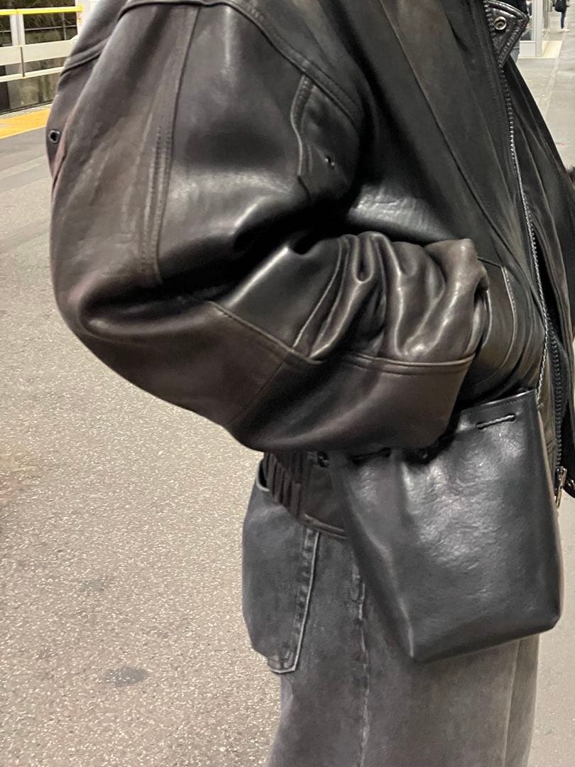 leather jacket 90s レザージャケット　短丈