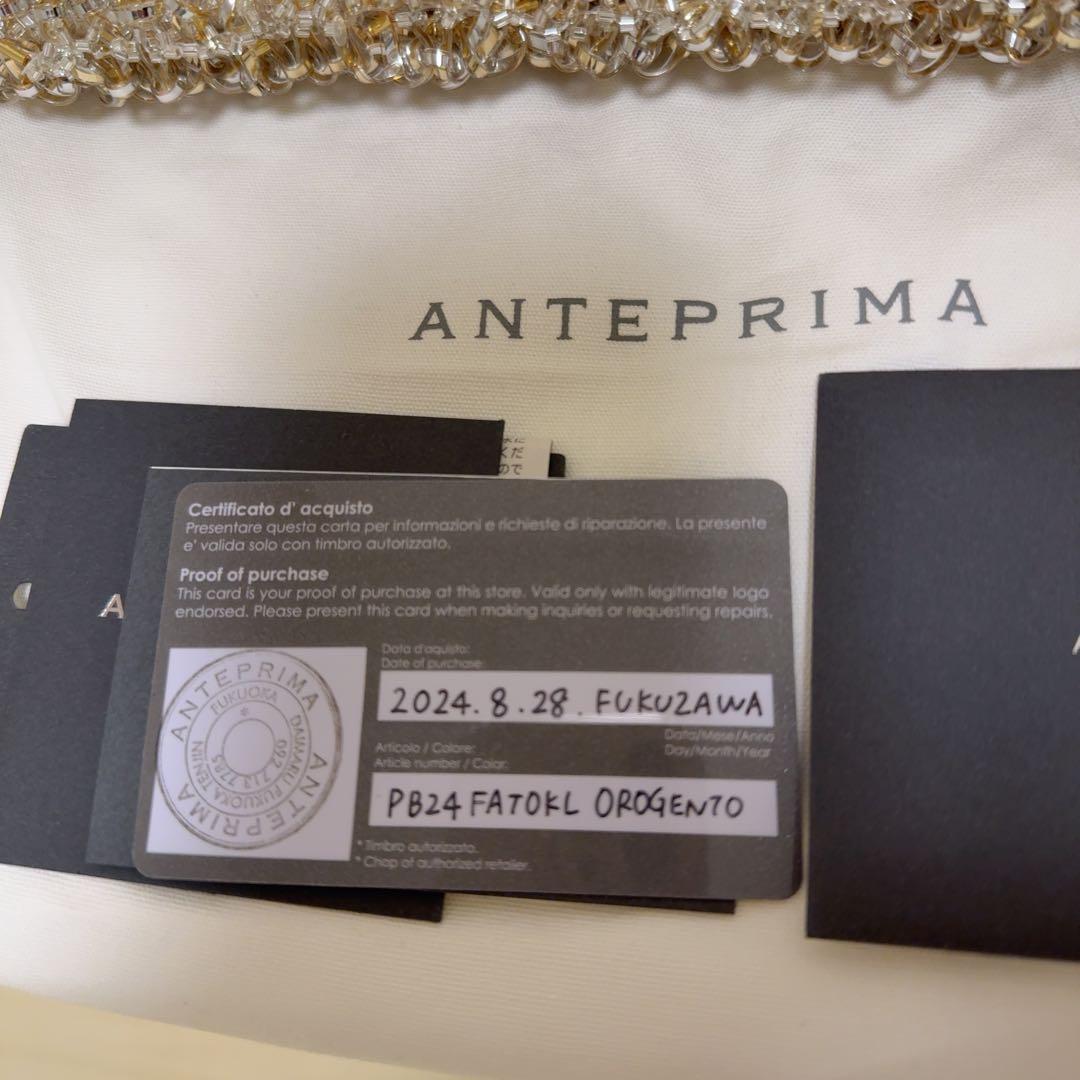 ANTEPRIMA ペルラ グリッター/スクエア ミディアム/シルバーゴールド