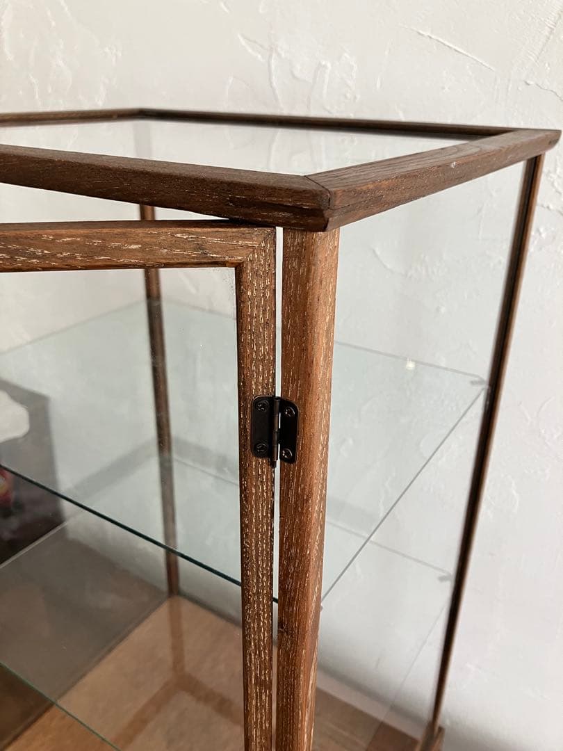 【引取限定】古い木枠のガラスケース 3段ショーケース 木製コレクションケース