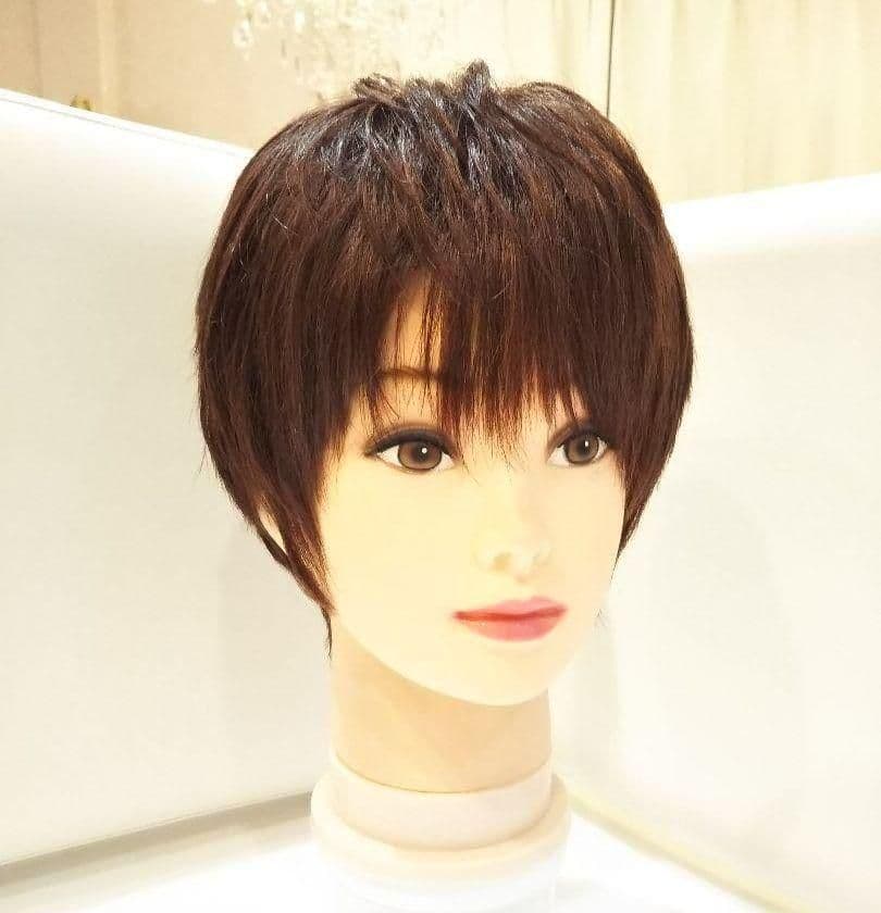 人毛100%総手植え地肌✨増田貴久❣️艶髪！束感クール✨美人ショート✨ストレート