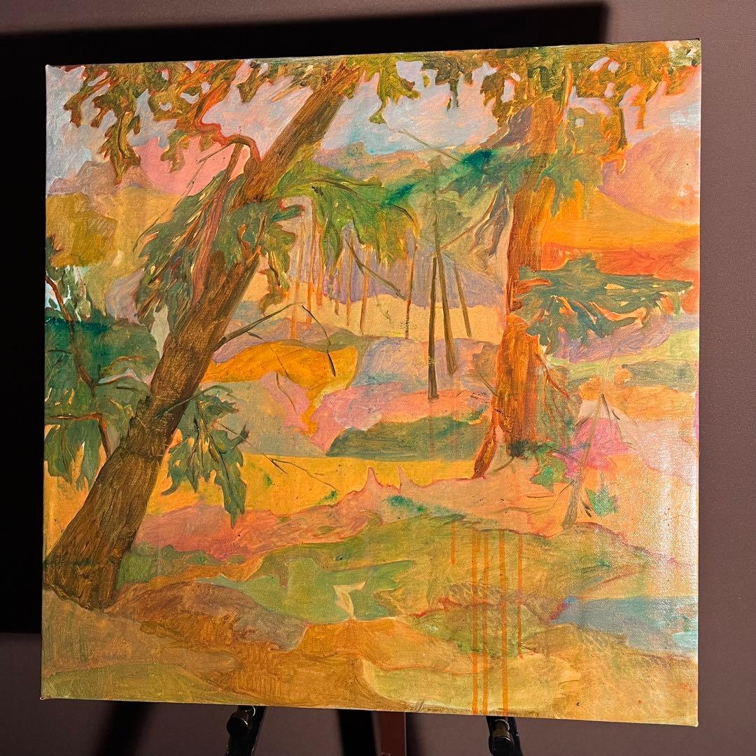 duanqiqi作品 手書き油絵 park 絵画 油彩画 インテリア