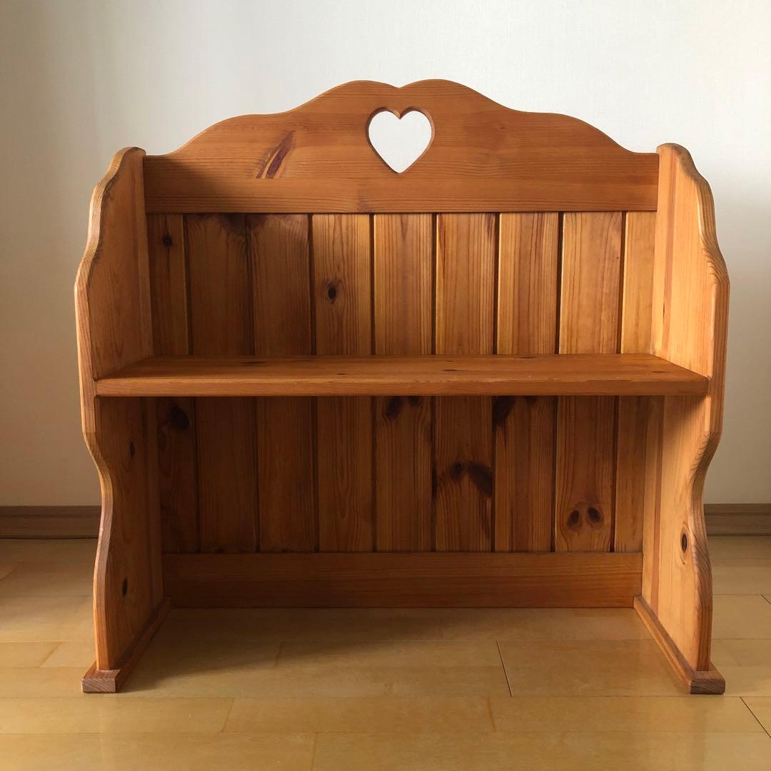 カントリー家具　本棚付きデスク