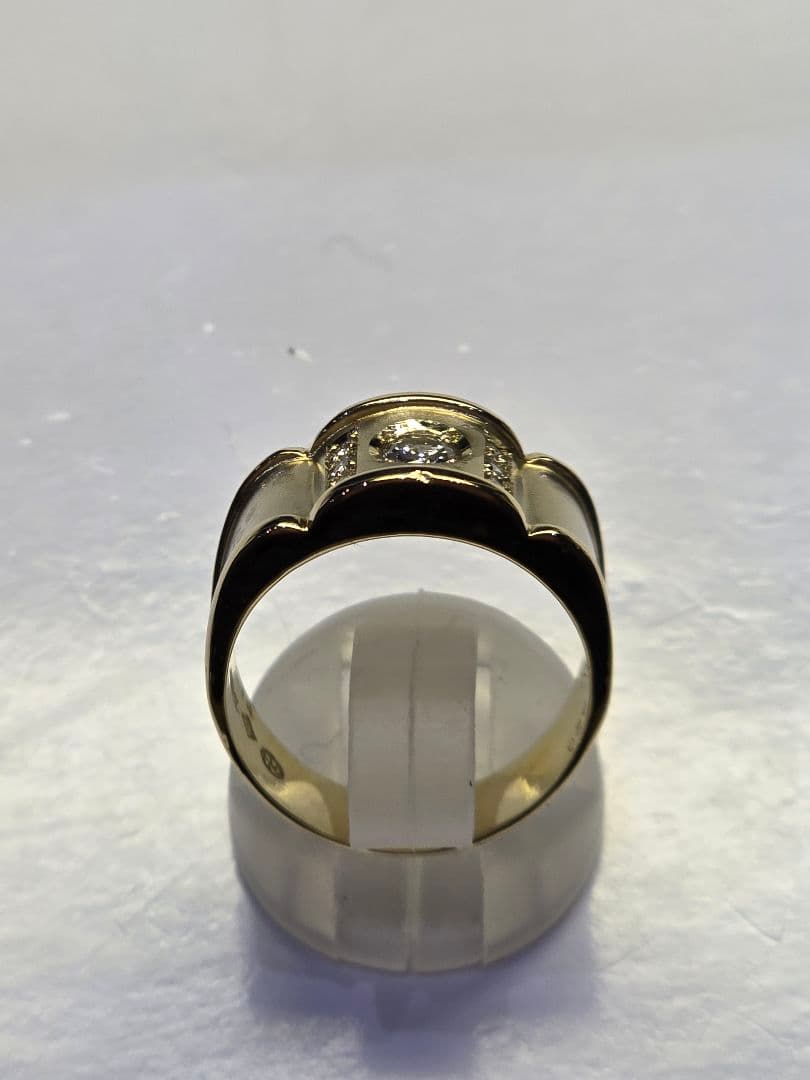 森稀少品 ダイヤ0.20/0.12 K18 7.8g 16号 リング