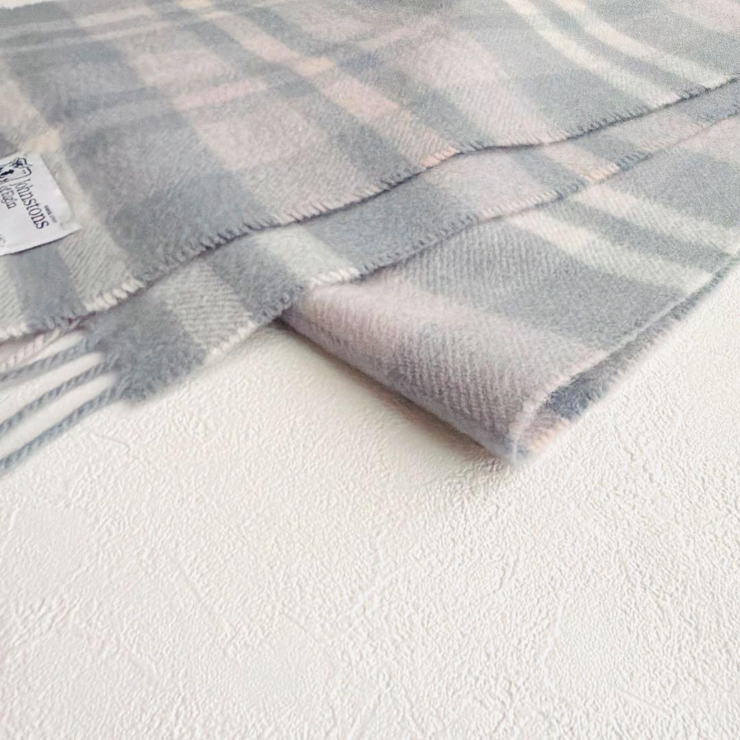 Johnstons of Elgin カシミヤ100% チェックマフラー 英国製