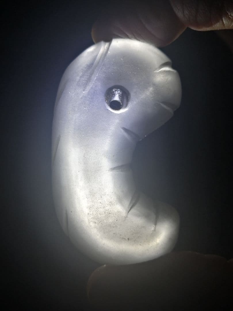 ★【ジャッキー】古墳期『古代水晶勾玉』出土品　大型勾玉5.7cm儀式勾玉