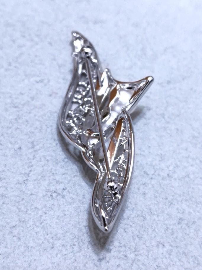 TASAKI 田崎真珠　パール×SILVER　ブローチ　40190