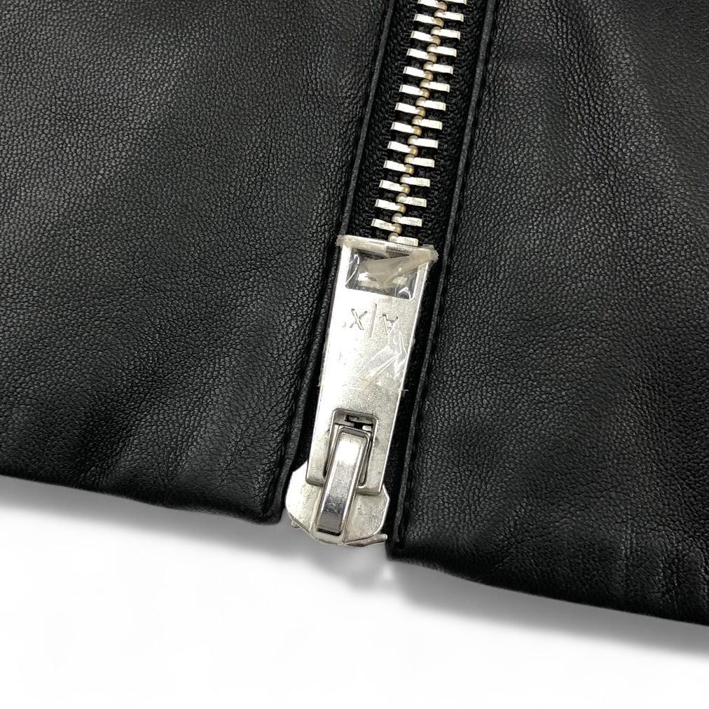 美品 アルマーニ エクスチェンジ フェイクレザー シングルライダース ジャケット
