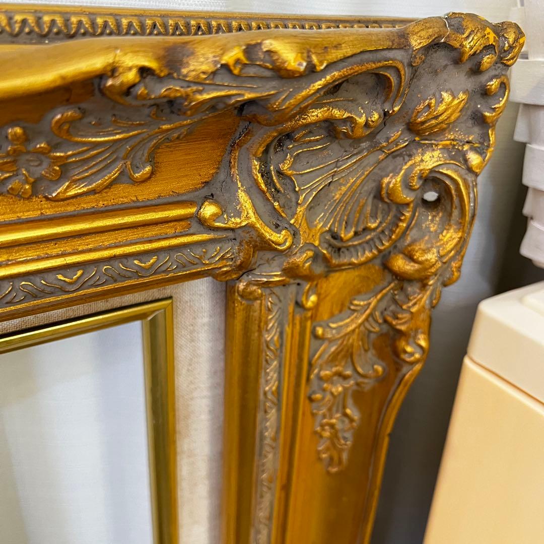 【希少】1m超え！賃貸OK巨大ゴールドフレーム 額縁 アンティーク仕上げ