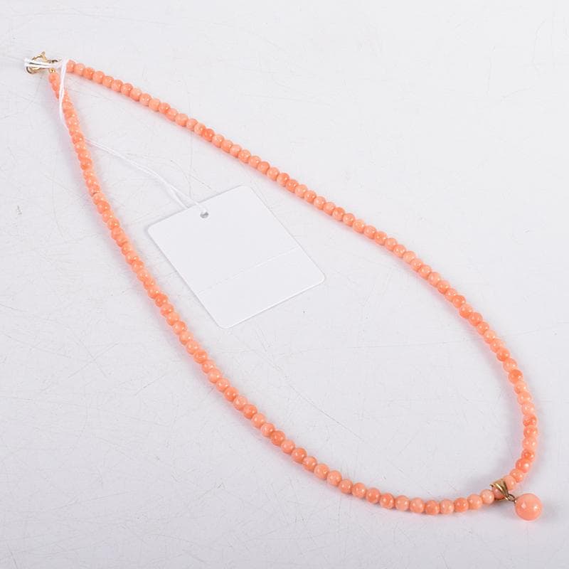 珊瑚　サンゴ　ネックレス　Ｋ18金具　箱付　D　4712