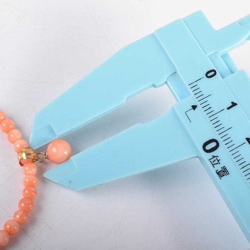 珊瑚　サンゴ　ネックレス　Ｋ18金具　箱付　D　4712