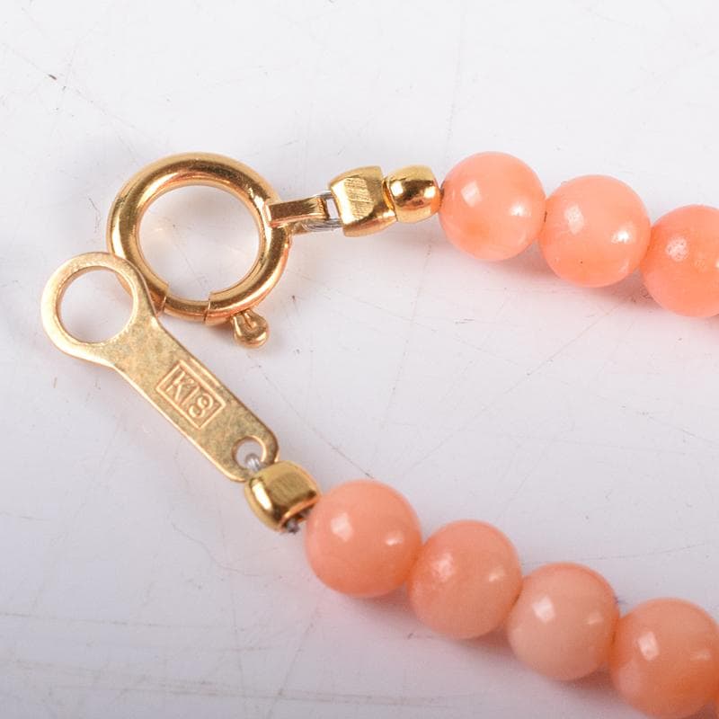 珊瑚　サンゴ　ネックレス　Ｋ18金具　箱付　D　4712