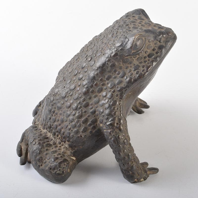中国　古銅宣徳銅　蛙　置物　約1.9㎏　F　R6555