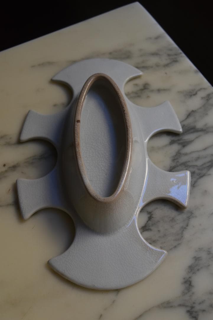 珍品　フランス19世紀　白釉　卵の器　美品　古道具坂田