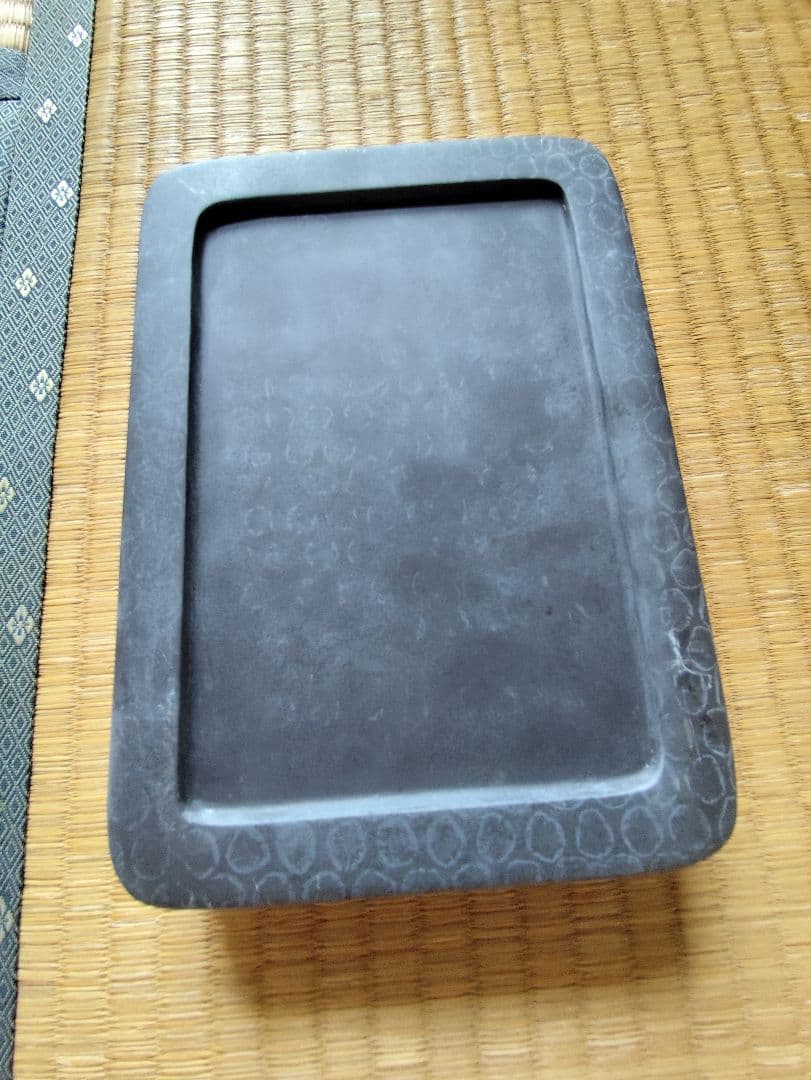 書道　骨董　硯　長方八吋　2300ｇ