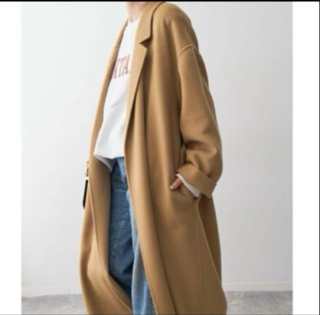 スピックアンドスパンsuper160s ロングチェスターカラーコート　サイズ38