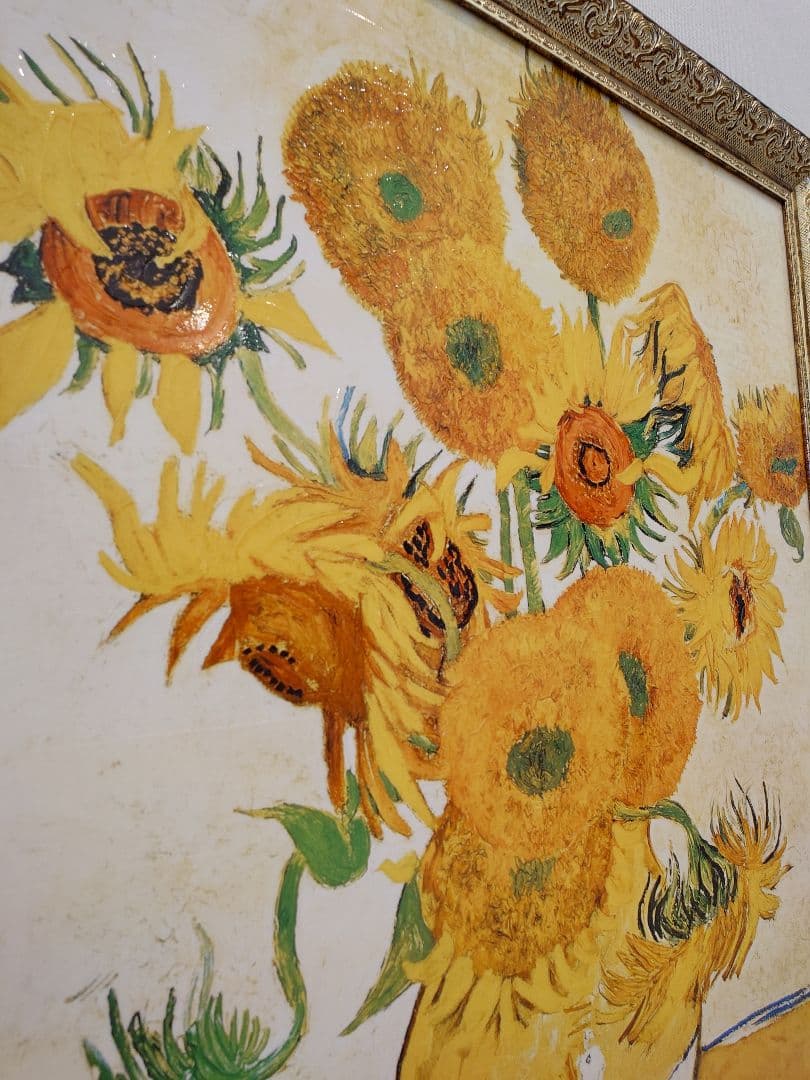 美品★ゴッホひまわり（大） 油彩画 74×59