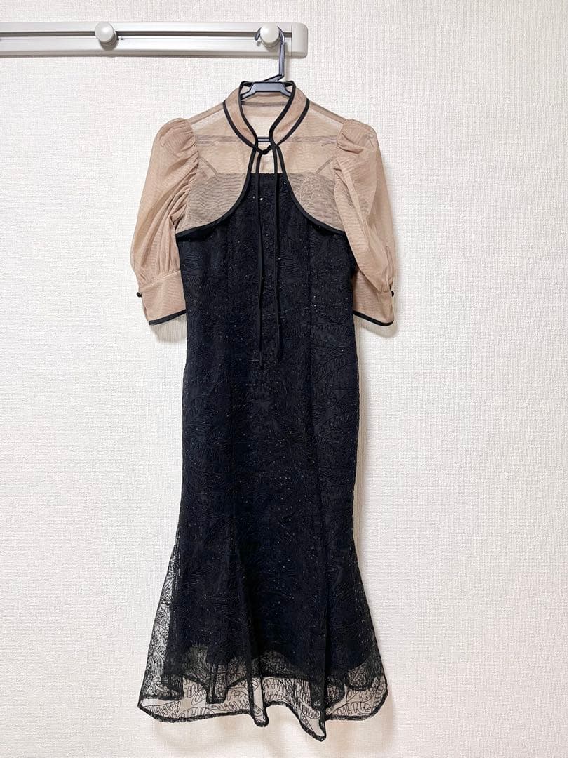 LEJA スパンコールボタニカルマーメイドボレロ2WAYワンピースドレス