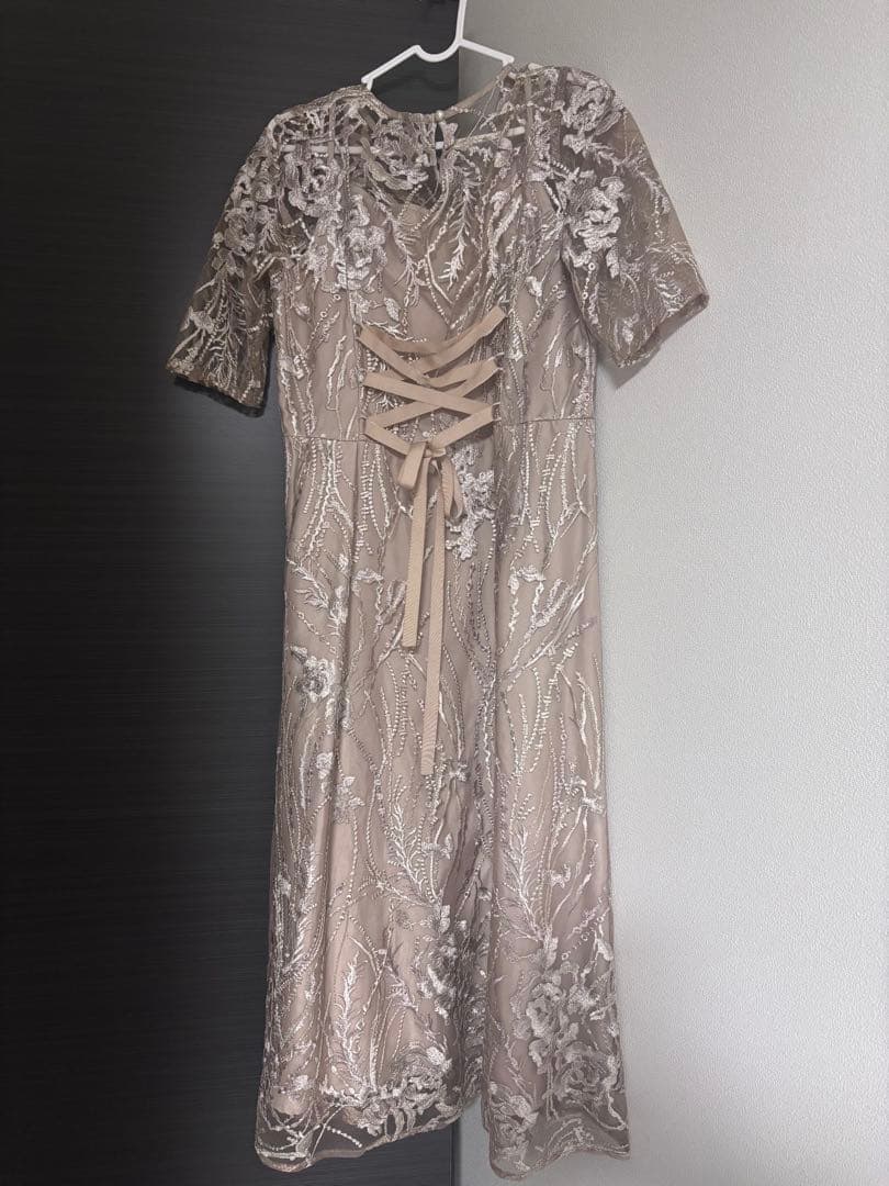 【匿名配送】総レース バックリボン 結婚式 パーティードレス 同窓会 二次会