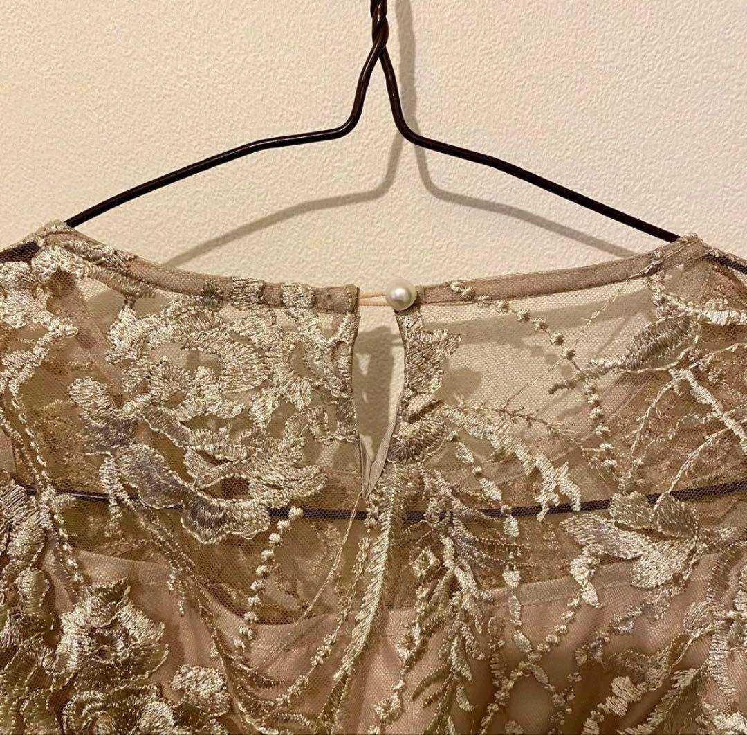 【匿名配送】総レース バックリボン 結婚式 パーティードレス 同窓会 二次会