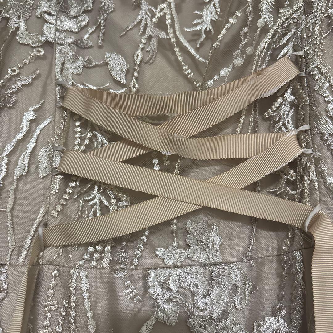 【匿名配送】総レース バックリボン 結婚式 パーティードレス 同窓会 二次会