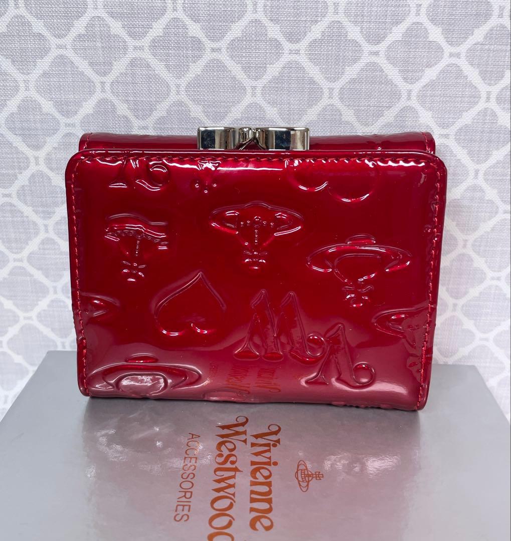 【内側に素敵な柄つき‎✨️】Vivienne Westwood 3折財布 エナメル