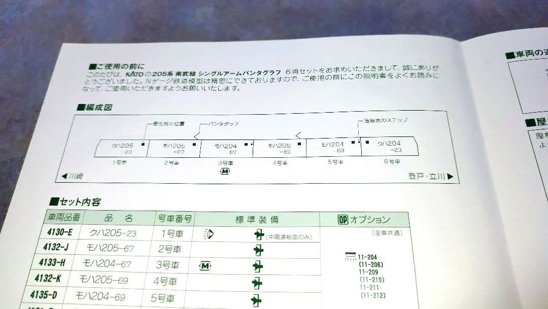 KATO JR205系通勤形電車 南武線シングルアームパンタグラフ 6両セット