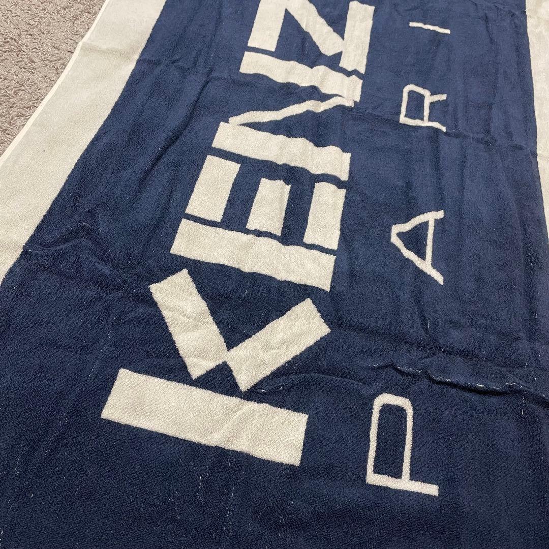 【未使用】KENZO バスタオル（ビーチタオル） 大判 ネイビー ホワイト