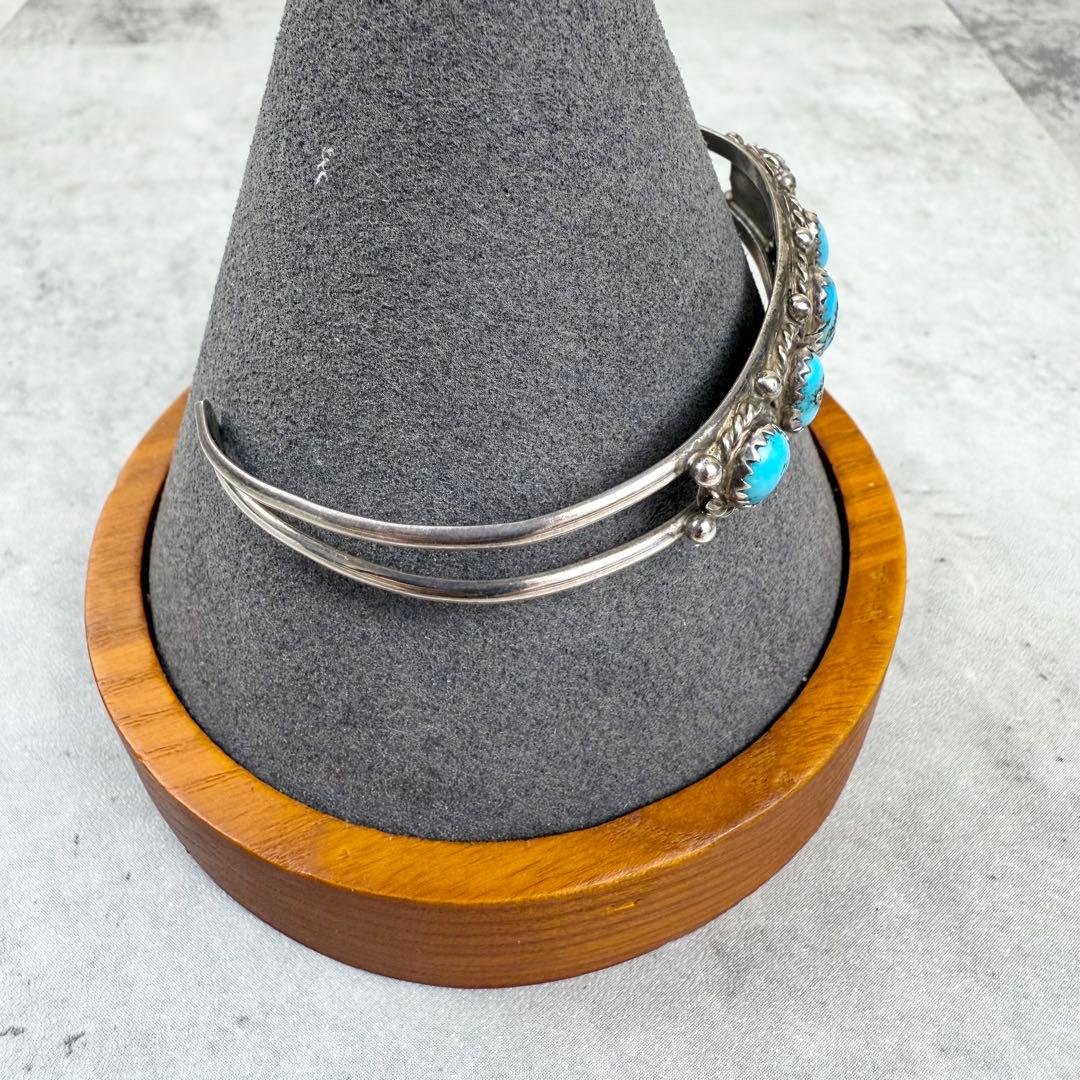 Indian Jewelry 5連ターコイズシルバーバングル vintage