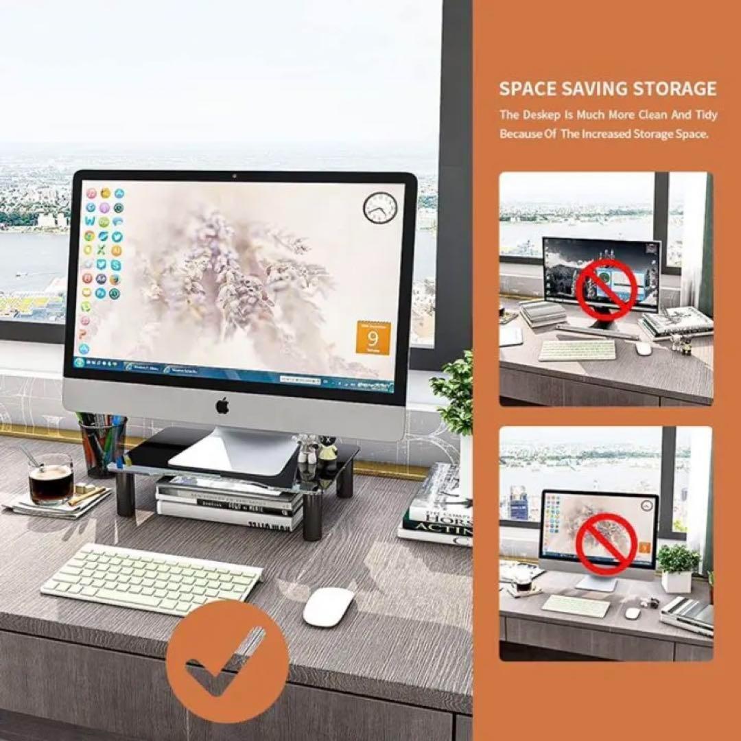 96★コンピューターモニタースタンドライザー 高さ調節可能