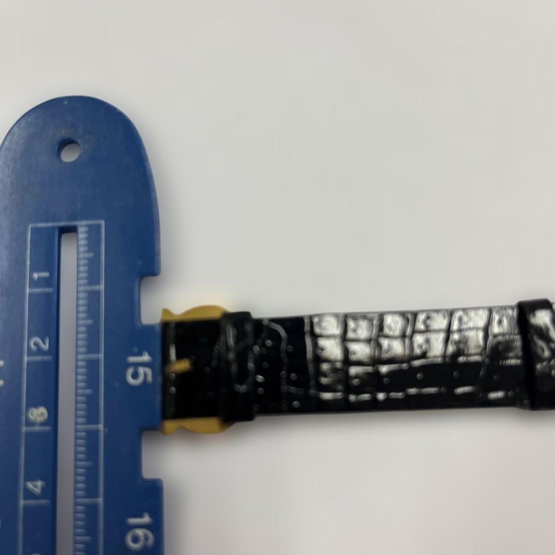 Cartier ブラッククロコレザーベルト 約16cm