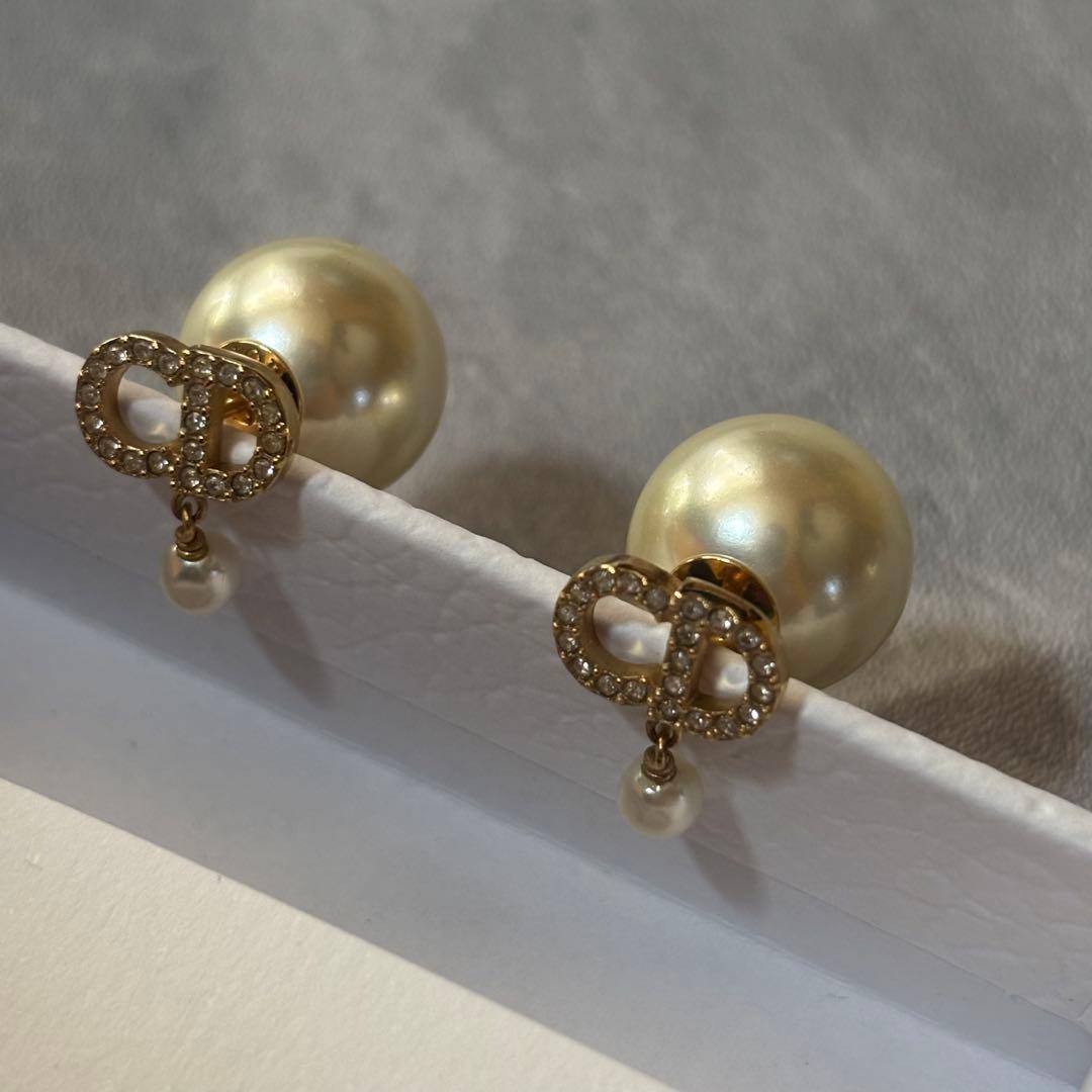 【美品】Dior tribales ピアス パール ディオール CD