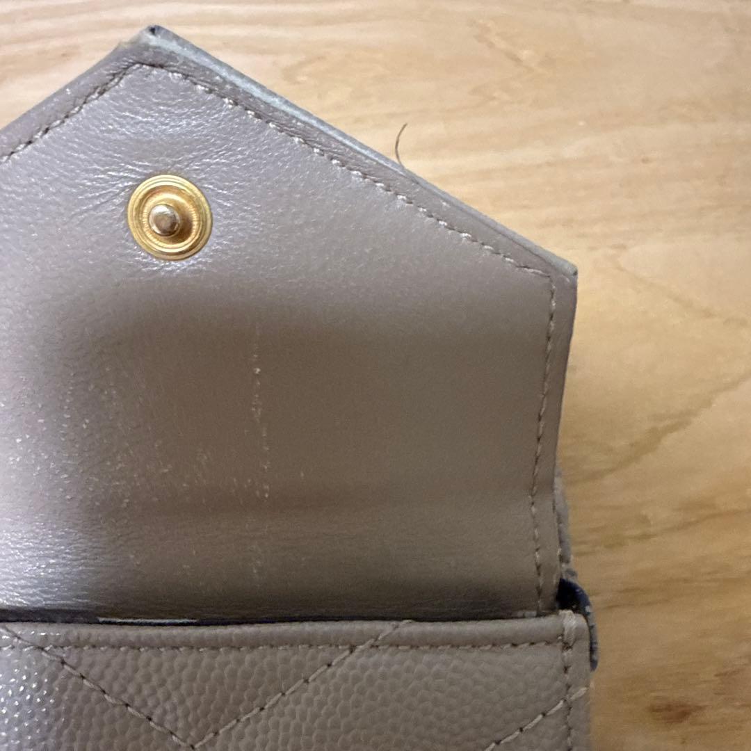 SAINT LAURENT 三つ折り財布 ベージュ