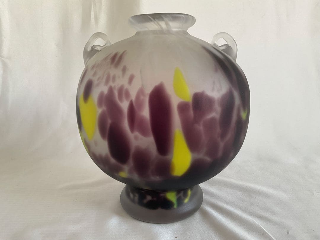 藤田喬平「美しいガラス花瓶」昭和30年代作品(供箱入り)