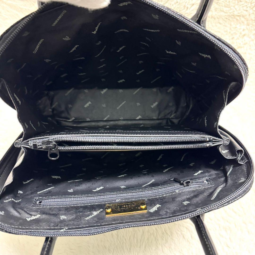 【専用】高級 印傳の山本 ラウンドファスナー ハンドバッグ 葡萄柄 和装 洋装