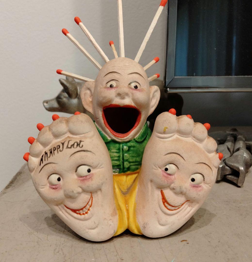 レア　50s 人面足 ビンテージ　灰皿　置物　オブジェ　ミッドセンチュリー