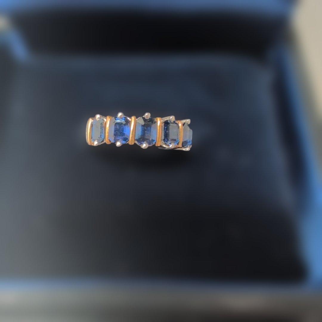 ブルーサファイア　土台（プラチナ900 ｋ18）指輪