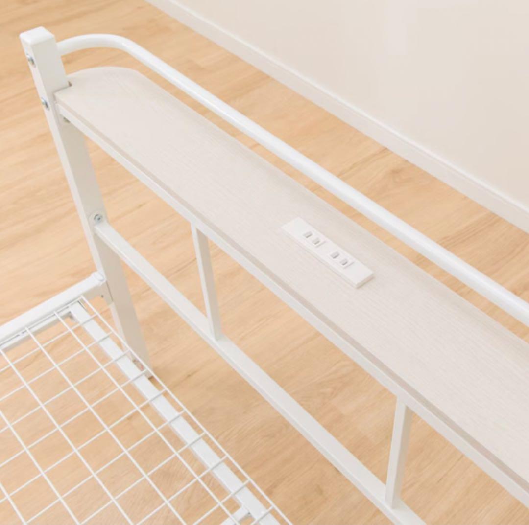 NITORI コンセント付 簡易ベッド メタルフレーム ホワイト