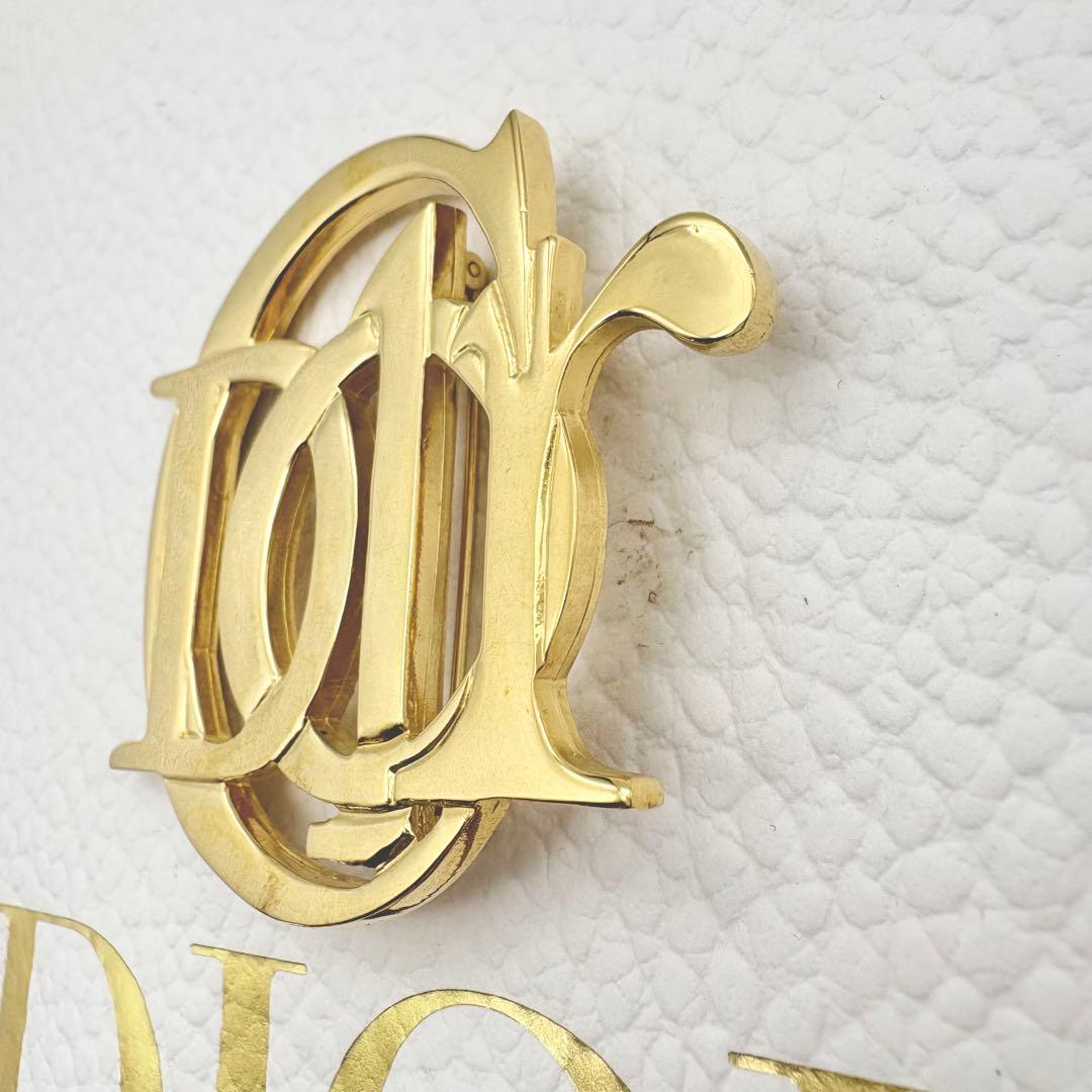 極美品 ディオール ブローチ エンブレム ロゴ ゴールド