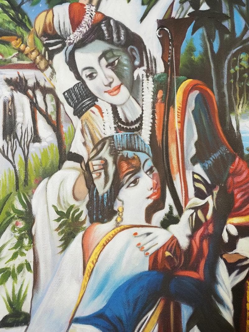 人物画　油絵　横尾忠則　悠久の愛　F8号　額付き　手描き　肉筆