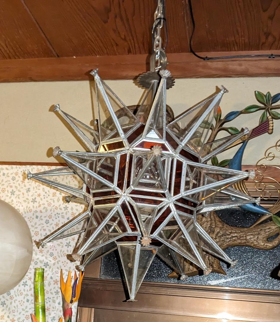 スペイン～★大型 スター ペンダントライト 激レア 希少品／50年代ヴィンテージ