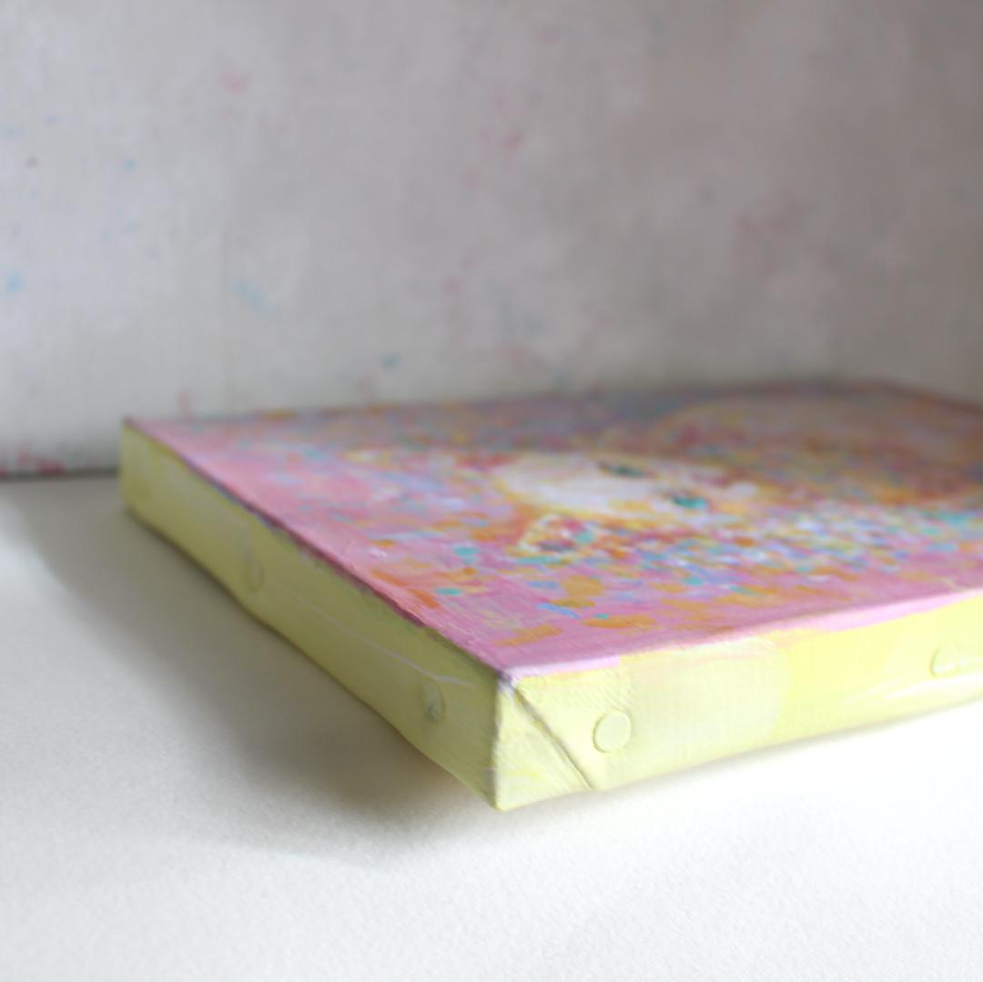 「白猫」アクリル画 原画 SM キャンバス 額なし インテリアアート